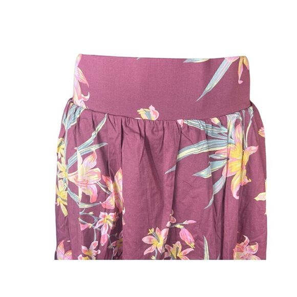 Torrid Womens Purple Mauve Tropical Floral Print Tiered Midi Skirt large new - Picture 5 of 8